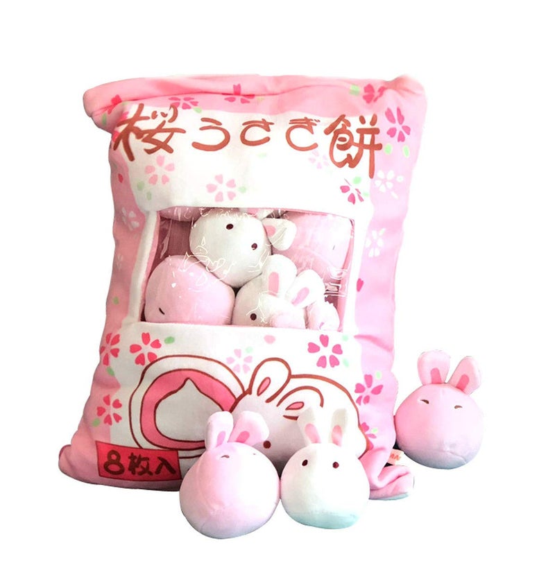 REFAHB Cute Plush Pillow Throw Pillow Removable Stuffed Animal Toys Creative Gifts for Girls (Bunny) - Image 1